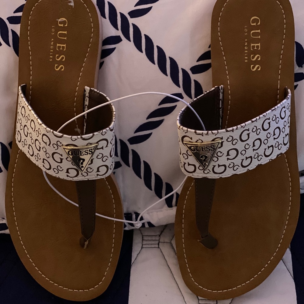 White and  brown comfortable sandals